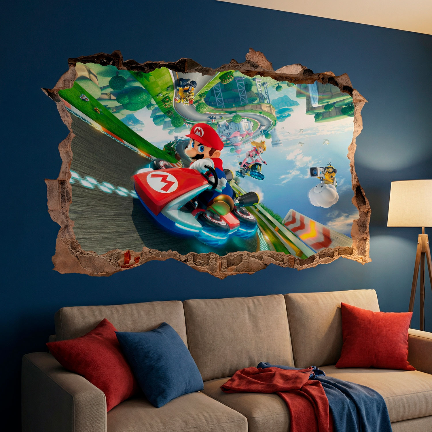 Kinderzimmer Wandtattoo: Wanddurchbruch Mario Kart