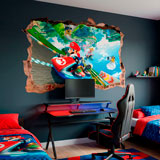 Kinderzimmer Wandtattoo: Wanddurchbruch Mario Kart 4