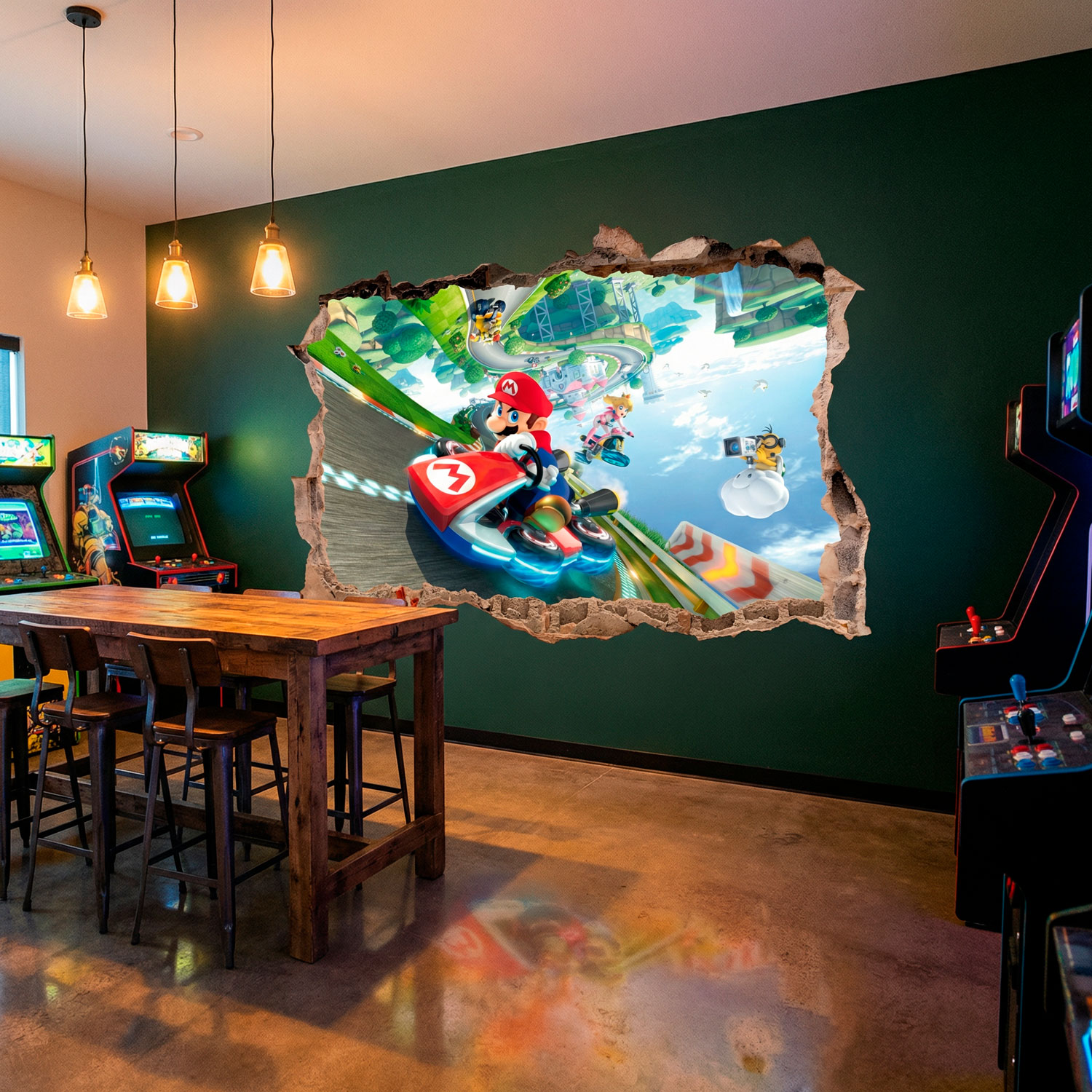 Kinderzimmer Wandtattoo: Wanddurchbruch Mario Kart