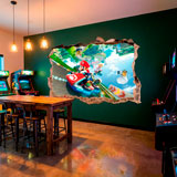 Kinderzimmer Wandtattoo: Wanddurchbruch Mario Kart 23