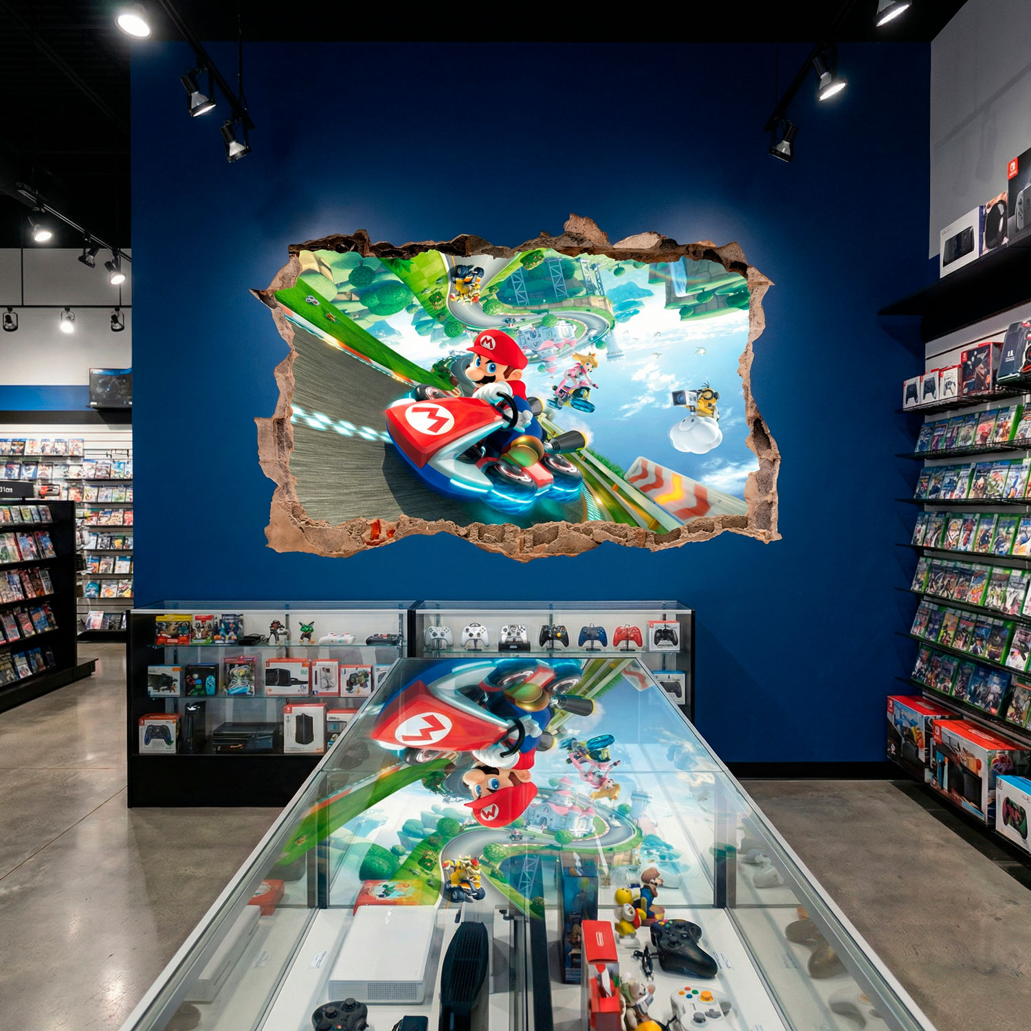 Kinderzimmer Wandtattoo: Wanddurchbruch Mario Kart