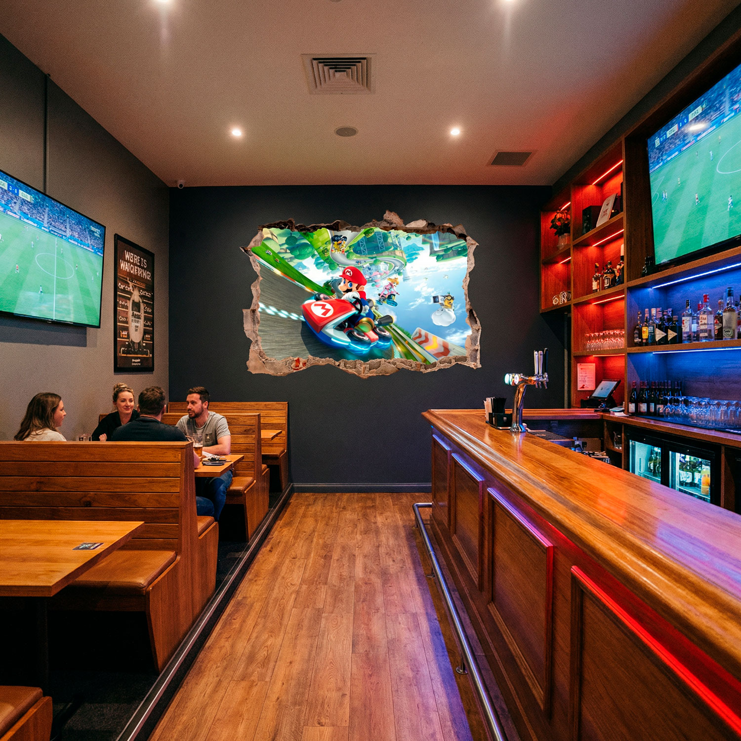 Kinderzimmer Wandtattoo: Wanddurchbruch Mario Kart