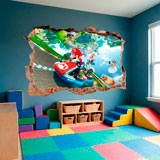 Kinderzimmer Wandtattoo: Wanddurchbruch Mario Kart 28