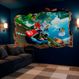 Kinderzimmer Wandtattoo: Wanddurchbruch Mario Kart 6