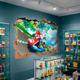 Kinderzimmer Wandtattoo: Wanddurchbruch Mario Kart 7