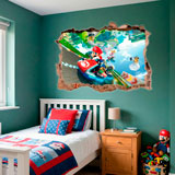 Kinderzimmer Wandtattoo: Wanddurchbruch Mario Kart 10