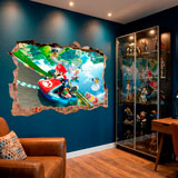 Kinderzimmer Wandtattoo: Wanddurchbruch Mario Kart 11