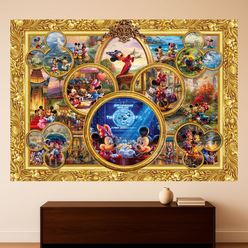 Kinderzimmer Wandtattoo: Ornamentaler Rahmen Mickey und Minnie Disney Erinn