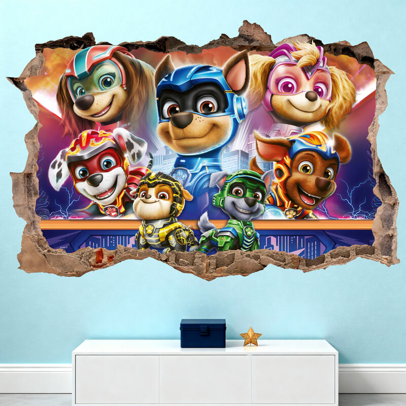 Kinderzimmer Wandtattoo: Wanddurchbruch Paw Patrol