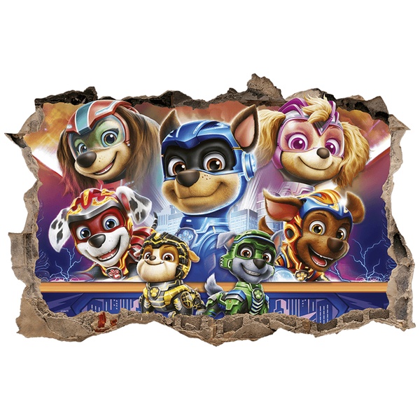 Kinderzimmer Wandtattoo: Wanddurchbruch Paw Patrol