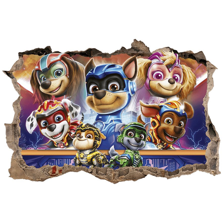 Kinderzimmer Wandtattoo: Wanddurchbruch Paw Patrol