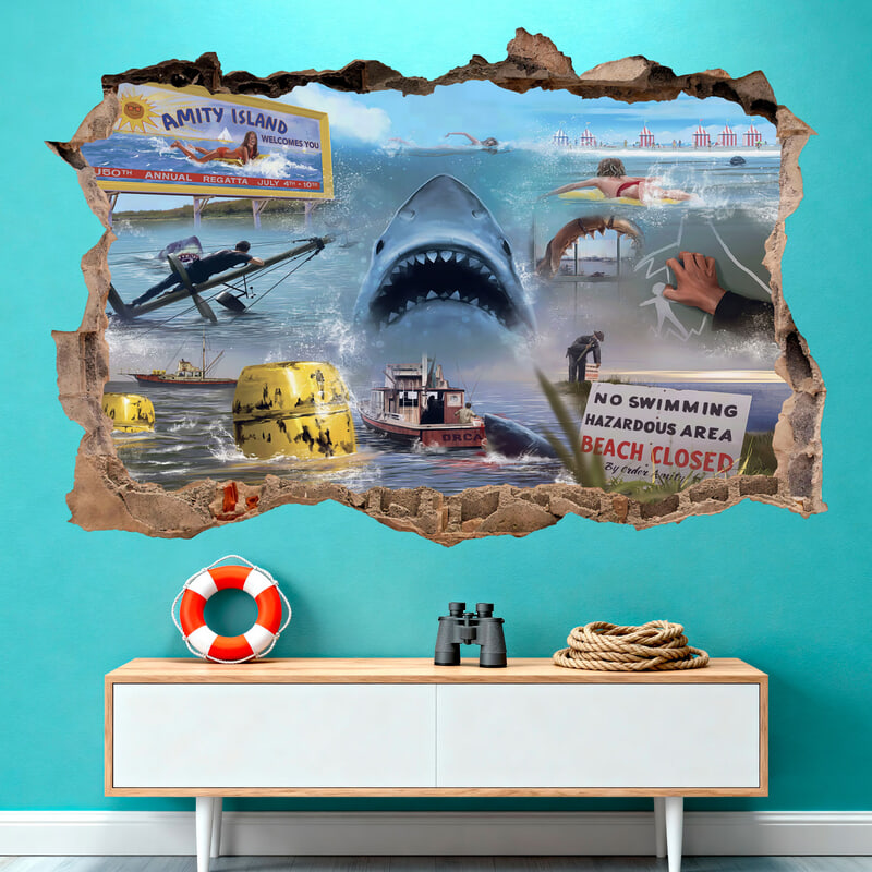 Wandtattoos: Wanddurchbruch Hai Jaws