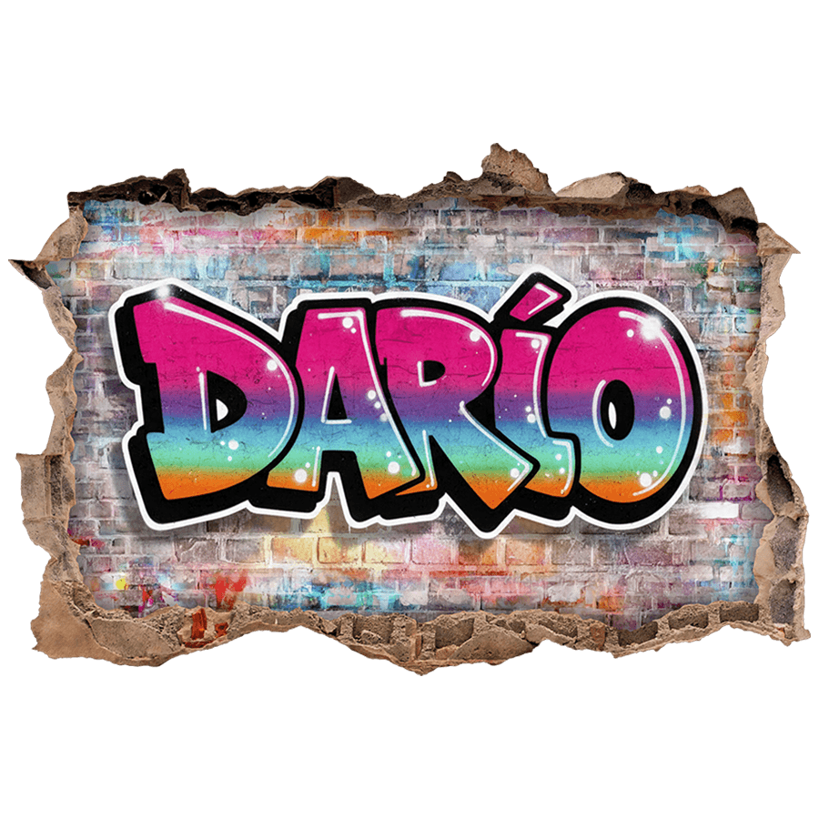 Kinderzimmer Wandtattoo: Wanddurchbruch Graffiti Mit Wunschname