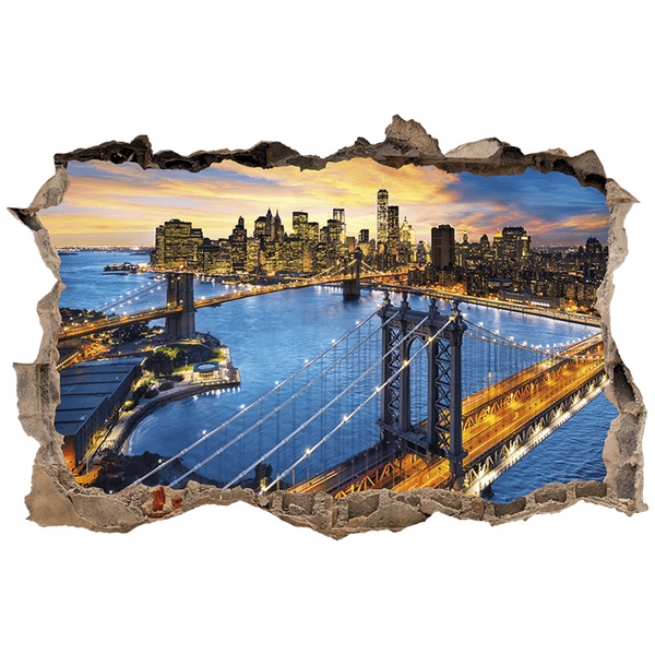 Wandtattoos: Wanddurchbruch Brooklyn Bridge New York