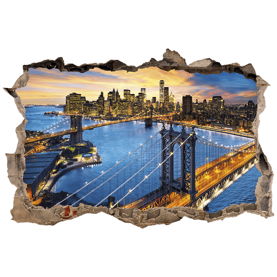 Wandtattoos: Wanddurchbruch Brooklyn Bridge New York