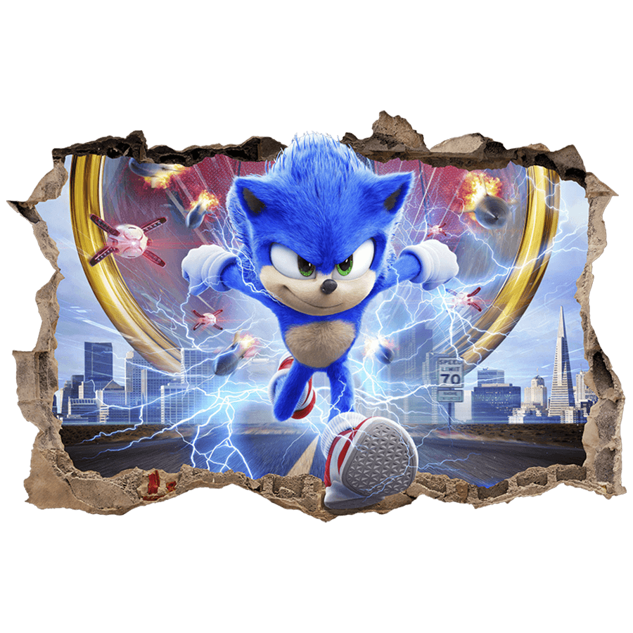 Wandtattoos: Wanddurchbruch Sonic