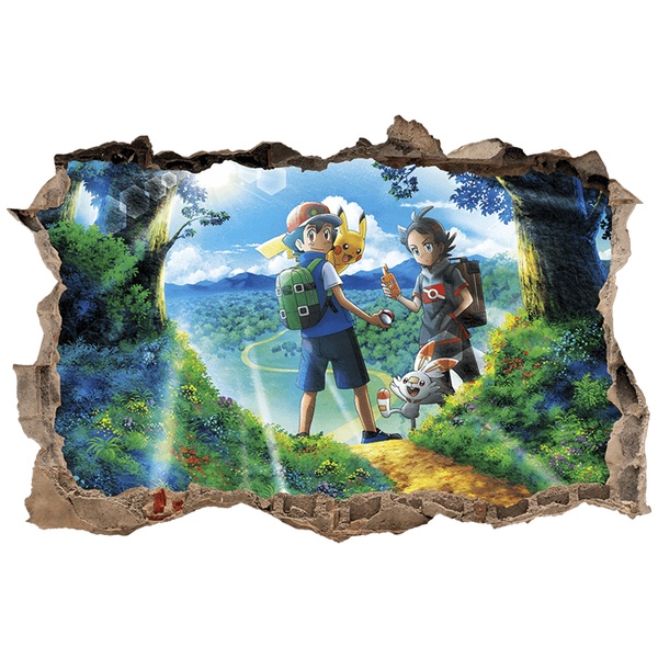 Kinderzimmer Wandtattoo: Wanddurchbruch Pokémon Trainer