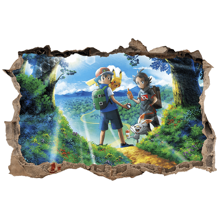 Kinderzimmer Wandtattoo: Wanddurchbruch Pokémon Trainer