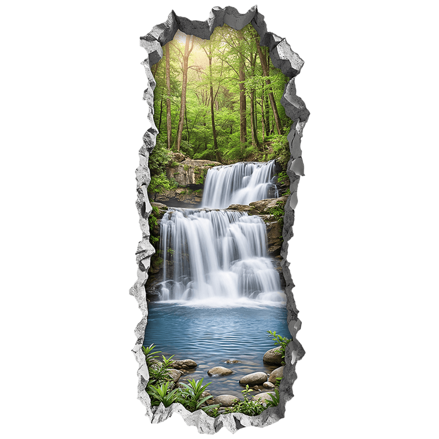 Wandtattoos: Mauerbruch Geheimer Wasserfall