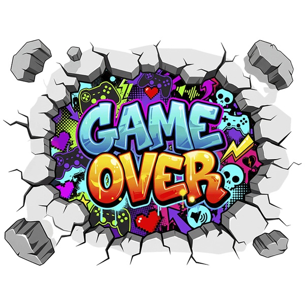 Wandtattoos: Mauerbruch Game Over Gamer