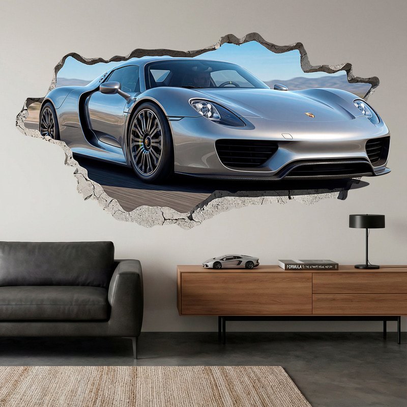 Wandtattoos: Mauerbruch Porsche 918 Spyder