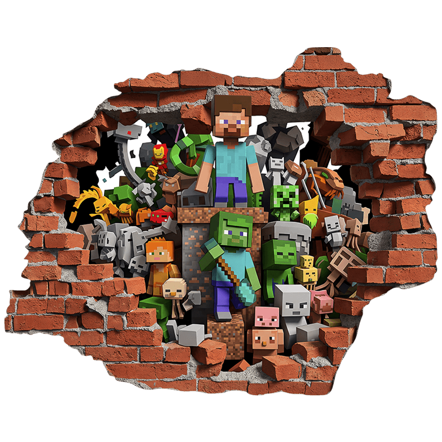 Wandtattoos: Mauerbruch Minecraft-Welt