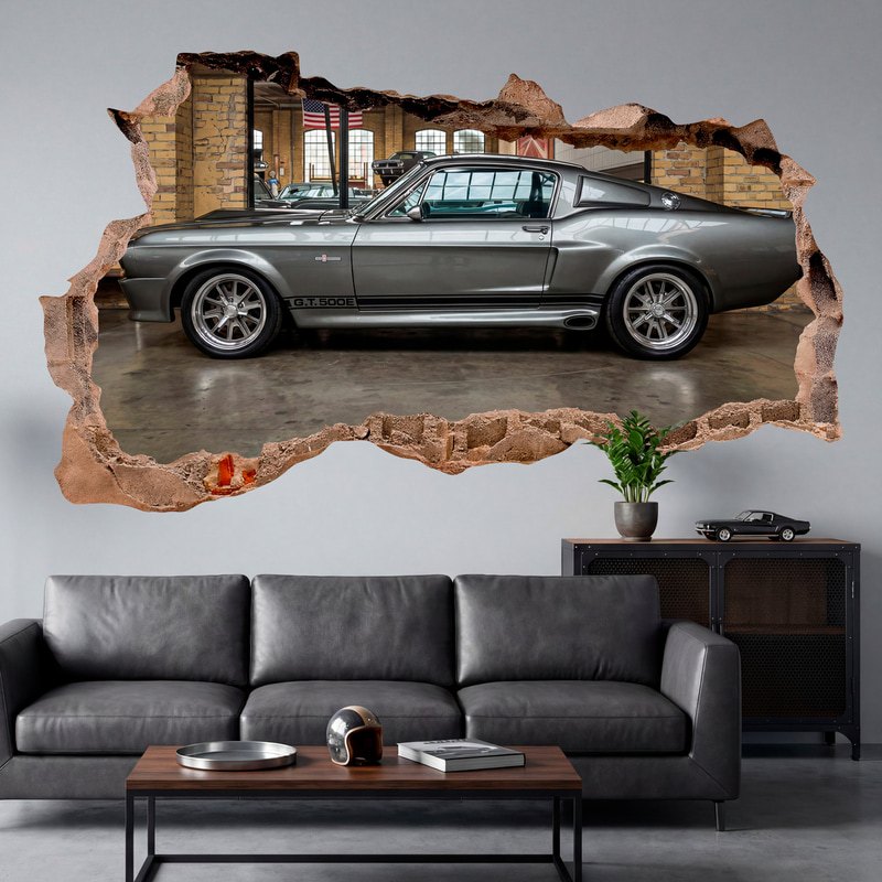 Wandtattoos: Mauerbruch Ford Mustang Eleanor