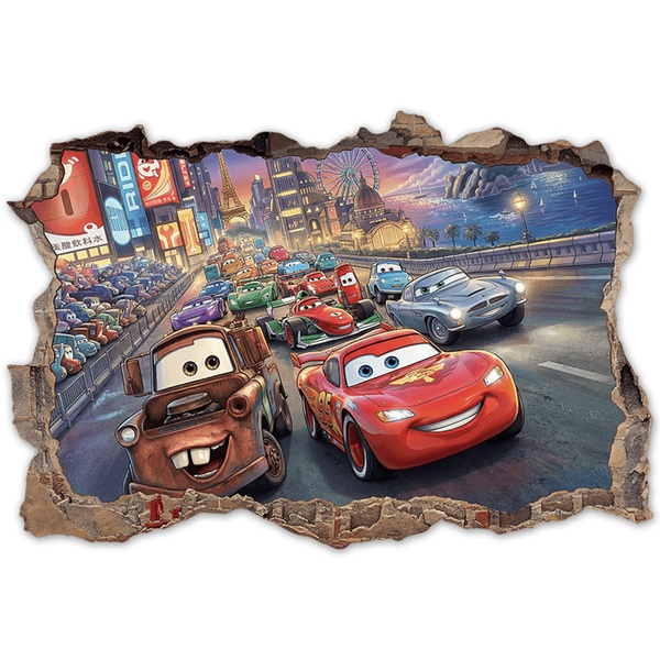 Kinderzimmer Wandtattoo: Wandloch Pixar Cars Autorennen