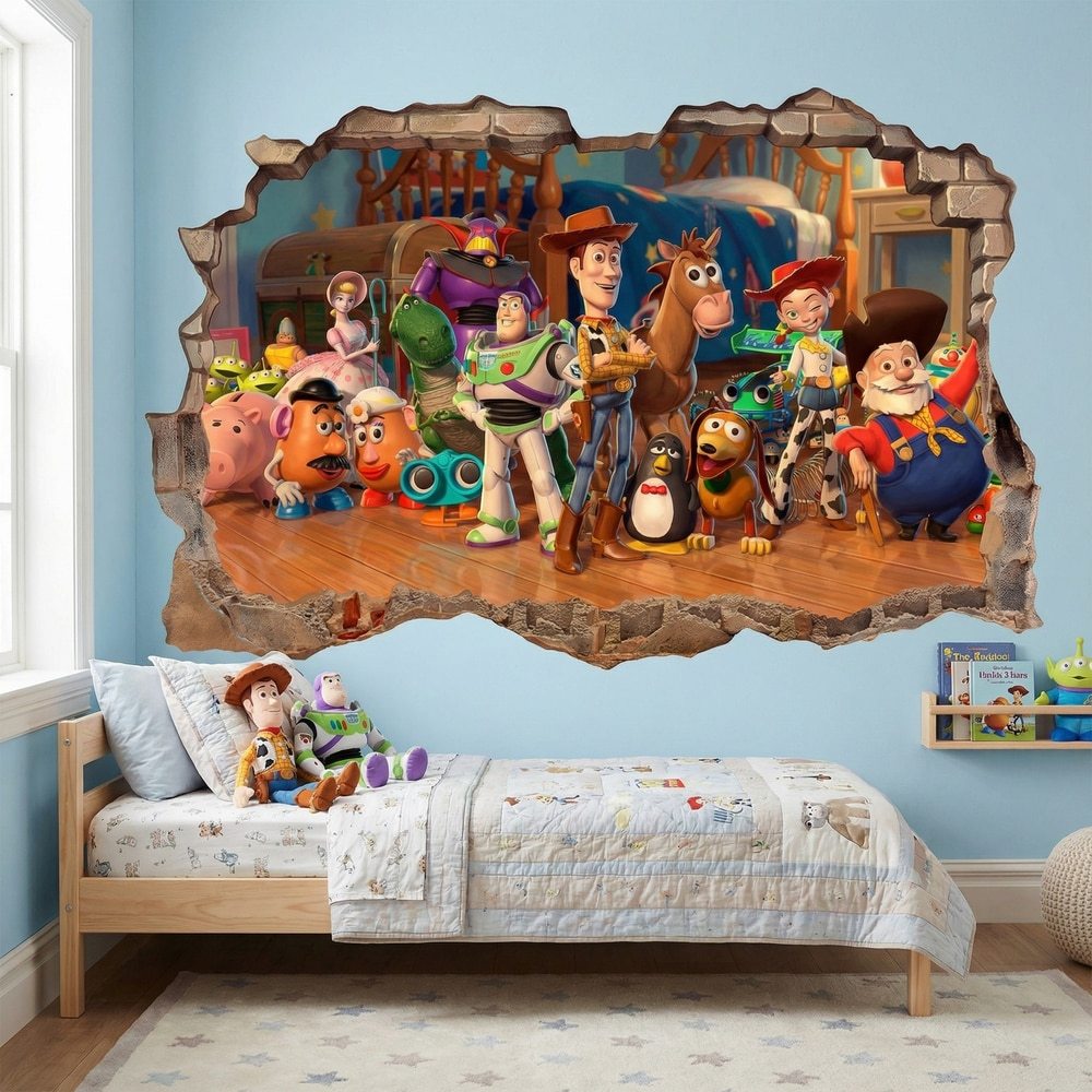 Kinderzimmer Wandtattoo: Wandloch Toy-Story-Spielzeuge