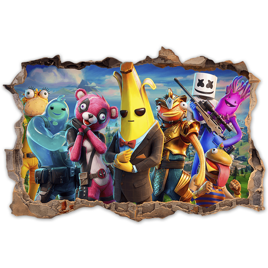 Wandtattoos: Fortnite-Helden Wandloch