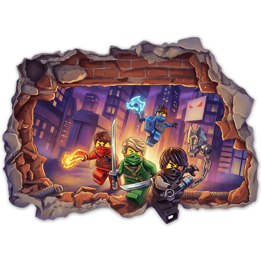 Kinderzimmer Wandtattoo: Lego-Ninjago-Krieger Wandloch