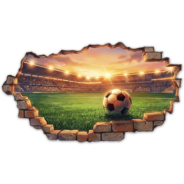 Wandtattoos: Wandloch Fußballstadion Ball