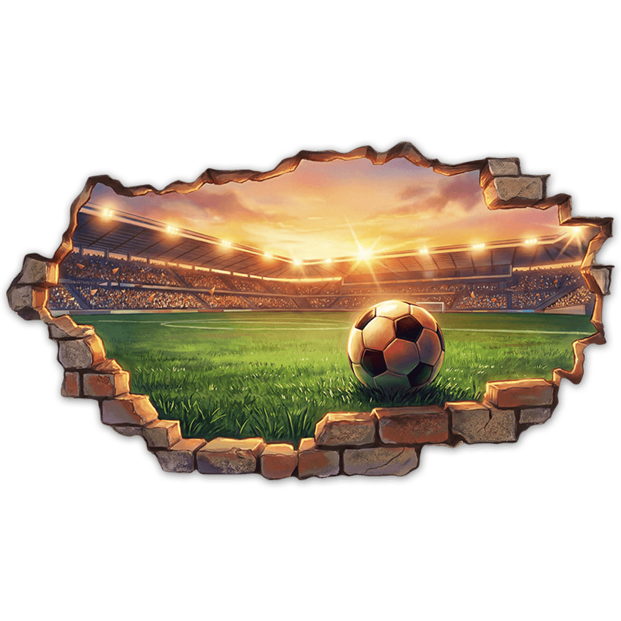 Wandtattoos: Wandloch Fußballstadion Ball