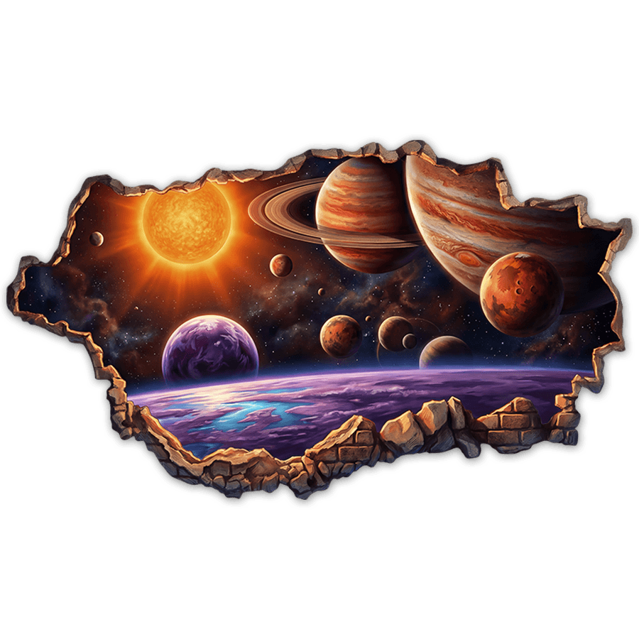 Kinderzimmer Wandtattoo: Wandloch Fantastisches Planetensystem