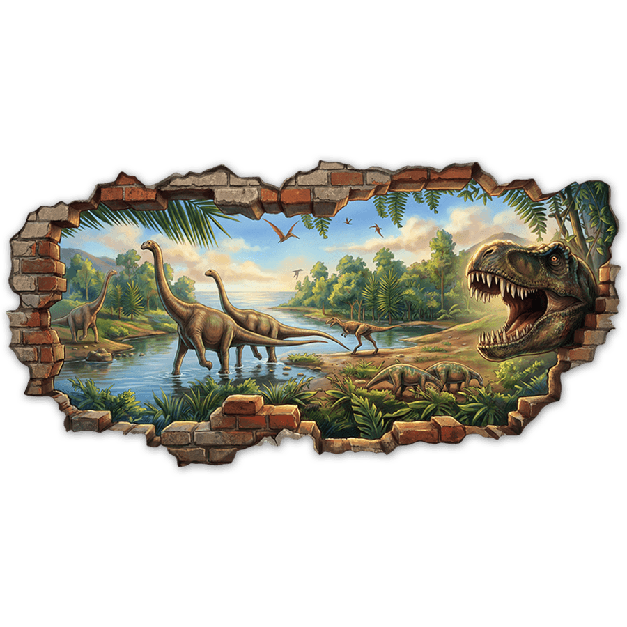 Kinderzimmer Wandtattoo: Dinosaurierwelt Wandloch