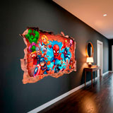 Kinderzimmer Wandtattoo: Wandloch Marvel Superhelden 14