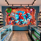 Kinderzimmer Wandtattoo: Wandloch Marvel Superhelden 5