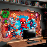 Kinderzimmer Wandtattoo: Wandloch Marvel Superhelden 6