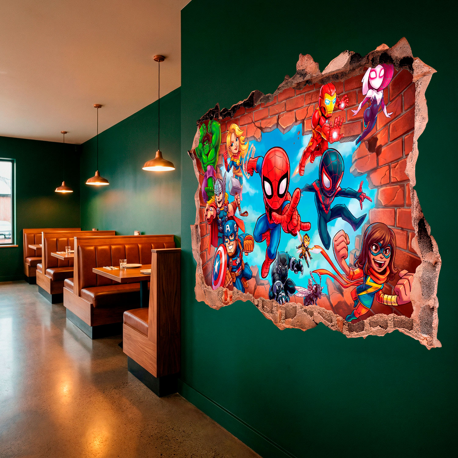 Kinderzimmer Wandtattoo: Wandloch Marvel Superhelden