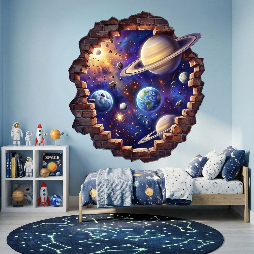 Kinderzimmer Wandtattoo: Mauerbruch Planeten des Universums
