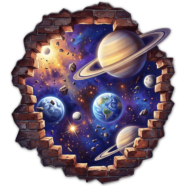 Kinderzimmer Wandtattoo: Mauerbruch Planeten des Universums