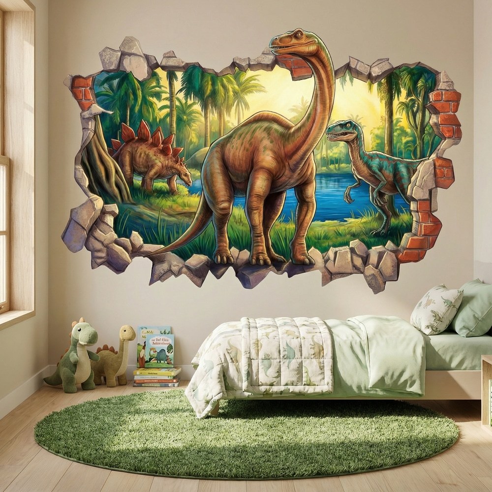 Kinderzimmer Wandtattoo: Wandbruch Zeitalter der Dinosaurier