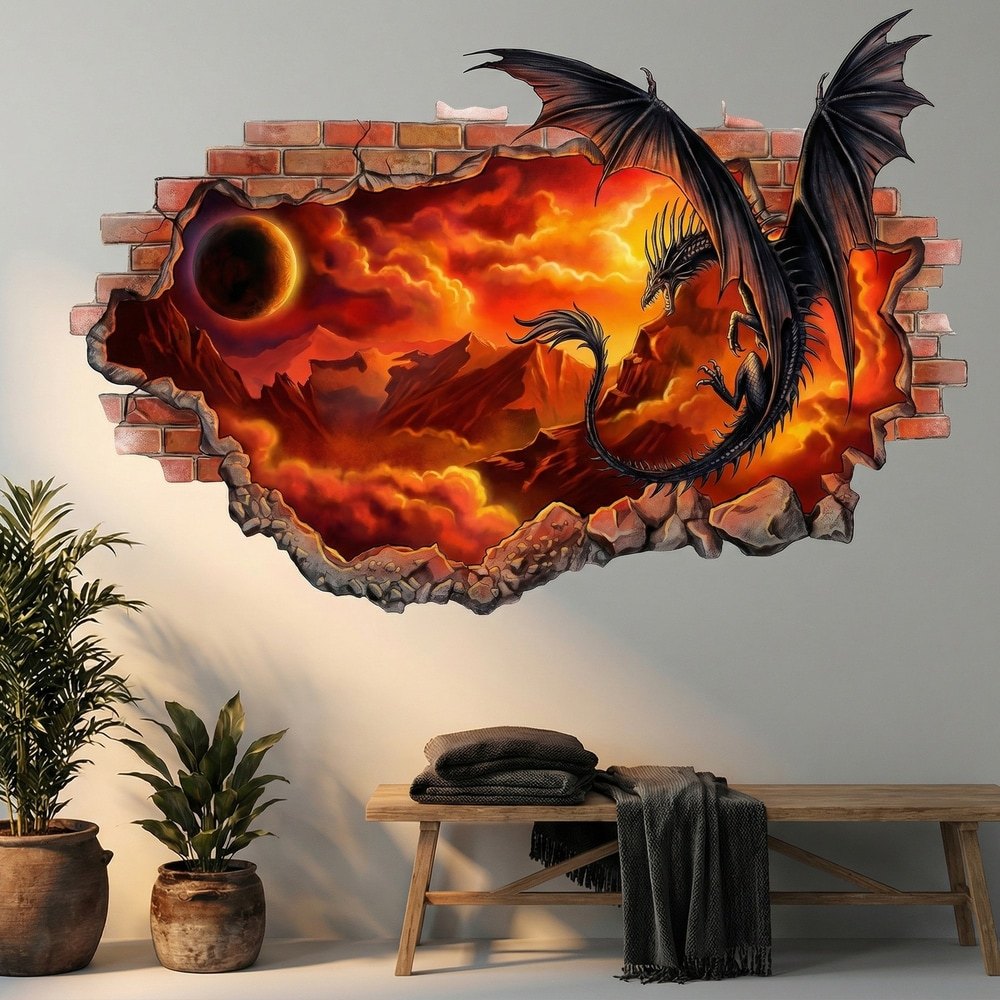 Wandtattoos: Wandloch Drache des Ewigen Feuers