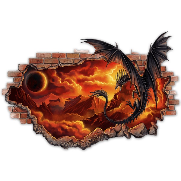 Wandtattoos: Wandloch Drache des Ewigen Feuers