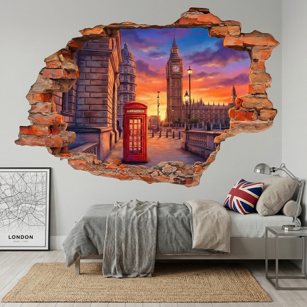 Wandtattoos: Wanddurchbruch London Big Ben