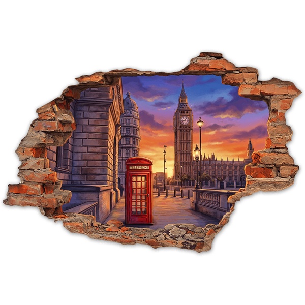 Wandtattoos: Wanddurchbruch London Big Ben