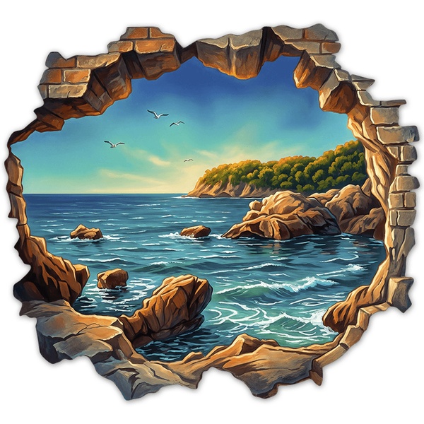 Wandtattoos: Wanddurchbruch Mediterrane Bucht