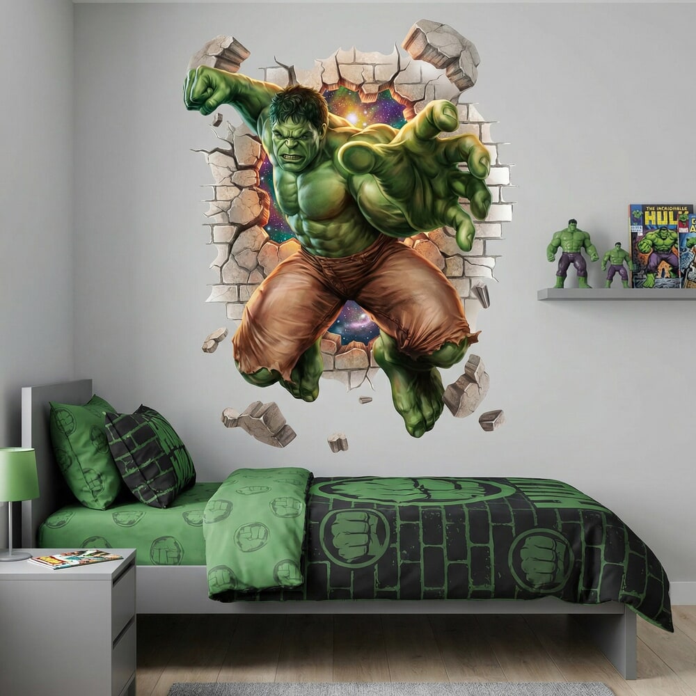Kinderzimmer Wandtattoo: Hulk Mauerloch