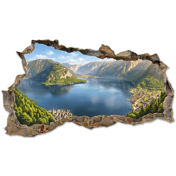 Wandtattoos: Wandloch Panoramischer Alpensee
