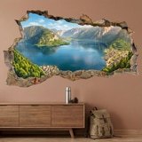 Wandtattoos: Wandloch Panoramischer Alpensee 7
